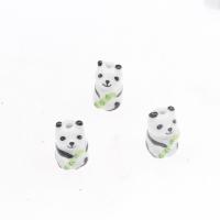 Porcelain Jewelry Beads Panda plated DIY 12*12*20mm Sold By Bag