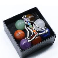 Cristal naturel sphère de boule, Rond, poli, styles différents pour le choix, multicolore, 20mm, Vendu par fixé