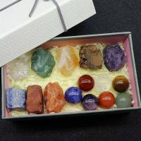 Décoration de mode , Cristal naturel, avec pierre gemme & Agate, poli, naturel, multicolore, 30-40mmuff0c20mm, Vendu par fixé