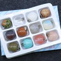 Gemstone Pendants Jewelry, Natural Stone, plated, polished & DIY & mixed, 130*100*10mm, 12PCs/Box, Sold By Box