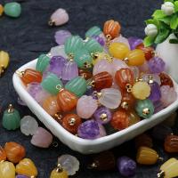 Gemstone Pendants Jewelry Agate Pumpkin plated DIY & carved 10*10mm Sold By PC