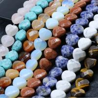 Mixed Gemstone Beads, Quartz, Heart, DIY & faceted, more colors for choice, 15mm, Approx 14PCs/Strand, Sold By Strand