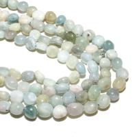 Perles amazonite, ellipse, naturel, DIY, bleu ciel, 8*10mm, Environ 36PC/brin, Vendu par brin