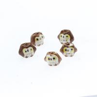 Porcelain Jewelry Beads, Animal, plated, DIY, more colors for choice, 14*13*15mm, Hole:Approx 3.5mm, 10PCs/Bag, Sold By Bag