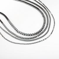 Nicht-magnetische Hämatit Perlen, Quadrat, poliert, DIY, schwarz, 2X2mm,3X3mm,4X4mm,6X6mm,8X8mm, 5StrangStrang/Tasche, verkauft von Tasche