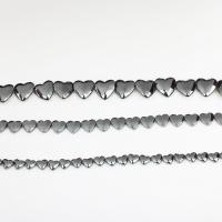 Non Magnetic Hematite Beads, Heart, polished, DIY, black, 5Strand/Bag, Sold By Bag