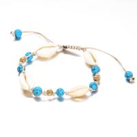 Shell gioielli bracciale, lega in zinco, with conchiglia, Portatile, blu, Venduto da filo