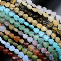 Mixed Gemstone Beads, Quartz, Heart, polished, DIY & different styles for choice, more colors for choice, 10mm, Approx 40PCs/Strand, Sold Per Approx 38 cm Strand
