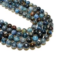 Perles bijoux en pierres gemmes, disthène, Rond, naturel, DIY, bleu, 8mm, Environ 45PC/brin, Vendu par brin