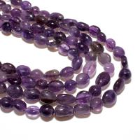 Natürliche Amethyst Perlen, Ellipse, DIY, violett, 8-10mm, ca. 36PCs/Strang, verkauft von Strang