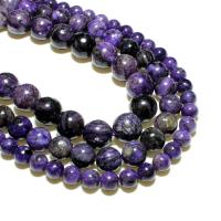 Natürliche Charoit Perlen, rund, DIY, violett, 8mm, verkauft von Strang