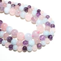 Quartz naturel bijoux perles, Cristal naturel, ellipse, DIY, multicolore, 6mm, Vendu par brin