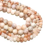 Perles bijoux en pierres gemmes, pierre du soleil, Rond, naturel, DIY, multicolore, Vendu par brin