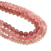 Natural Quartz Jewelry Beads, Strawberry Quartz, Ellipse, DIY, pink, Sold By Strand