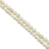 Tirkizna perle, Sintetička Tirkizna, Krug, uglađen, možete DIY & faceted, bijel,  8*8mm, 50računala/Strand, Prodano By Strand