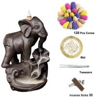 Backflow Incense Burner Porcelain Elephant handmade for home and office & durable Sold By PC
