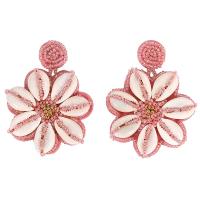 Zinc Alloy Drop Earrings with Seedbead & Shell & for woman nickel lead & cadmium free Sold By Pair