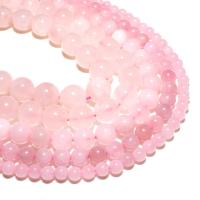 Natural Quartz Jewelry Beads, Madagascar Rose Quartz, Round, DIY, pink, Sold By Strand