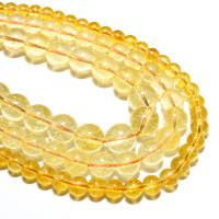 Natural Citrine Beads Round DIY yellow Sold By Strand
