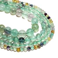 Fluorit Beads, Runde, naturlig, du kan DIY, grøn, Solgt af Strand