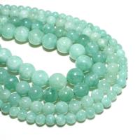 Perles en jade, Jade de Birmanie, Rond, naturel, DIY, bleu turquoise, Vendu par brin