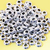 Tibetan Style Spacer Beads, Round, antique silver color plated, DIY & large hole, nickel, lead & cadmium free, 10x4.5mm, Hole:Approx 4.5mm, 50PCs/Bag, Sold By Bag