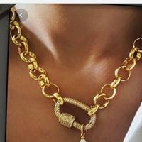 Collar de Latón, metal, chapado en color dorado, diverso tamaño para la opción, Vendido para aproximado 19.68 Inch Sarta