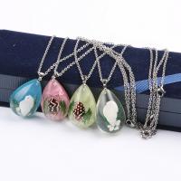 Resin Pendant, with Plastic, Teardrop, different color and pattern for choice & DIY, more colors for choice, 14*22*37mm, Sold By PC