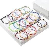 Fashion Create Wax Cord Bracelets with Zinc Alloy fashion jewelry 30cm Sold By PC