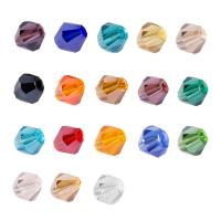 Doppelkegel Kristallperlen, Kristall, poliert, nachhaltiges & DIY, gemischte Farben, 4mm, 18SträngeStrang/Tasche, verkauft von Tasche