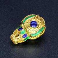 3 Holes Guru Beads, Brass, portable & DIY, golden, 22x14mm, 10PCs/Bag, Sold By Bag