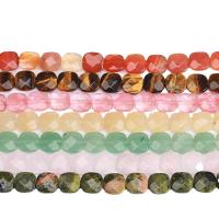 Mixed Gemstone Beads Square polished & faceted Approx Sold By Strand