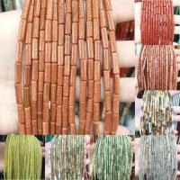 Mixed Gemstone Beads Natural Stone Column polished & DIY 4*13mm Sold By Strand