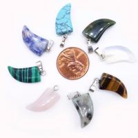 Gemstone Pendants Jewelry, Rose Quartz, with turquoise & Tiger Eye & Rainbow Jasper, Unisex & mixed, 10PCs/Bag, Sold By Bag