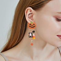 alliage de zinc Boucle d'oreille goutte, Portable & Bijoux d'Halloween, plus de couleurs à choisir, Vendu par paire