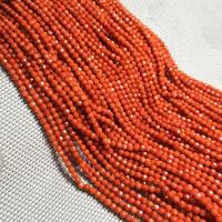 Perles en corail naturel, Rond, DIY & facettes, orange rougeâtre, 4mm, Vendu par brin