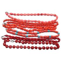 Collier de corail, corail synthétique, bijoux de mode & styles différents pour le choix & pour femme, plus de couleurs à choisir, 450mm, Vendu par brin