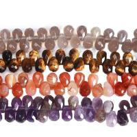Perles bijoux en pierres gemmes, pierre gemme, poli, différents matériaux pour le choix & facettes, plus de couleurs à choisir, 8x12mm, Environ 40PC/brin, Vendu par brin