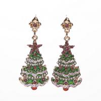 Tibetan Style Drop Earrings, plated, for woman & with rhinestone, green, nickel, lead & cadmium free, 20x47mm, Sold By Pair