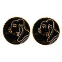 Tibetan Style Stud Earring, plated, for woman, more colors for choice, nickel, lead & cadmium free, 25x25mm, Sold By Pair