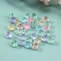 Perles acrylique alphabet, Rond, DIY & transparent, couleurs mélangées, 4*7mm, Trou:Environ 1.8mm, Vendu par sac