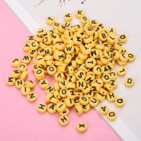 Alphabet Acrylic Beads, Round, DIY & solid color, more colors for choice, 4*7mm, Hole:Approx 1.8mm, Sold By Bag