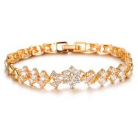 Cubic Zirconia Micro Pave Brass Bracelet, gold color plated, micro pave cubic zirconia & for woman, 175mm, Sold Per Approx 6.88 Inch Strand