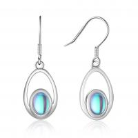 925 Sterling Silver Drop &  Dangle Earrings, plated, fashion jewelry & for woman, silver color, 16x11mm, Sold By Pair
