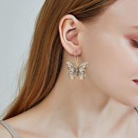 Tibetan Style Drop Earrings, Butterfly, portable & fashion jewelry, more colors for choice, Sold By Pair