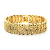 Stainless Steel Jewelry Bracelet, gold color plated, for man, 215x13mm, Sold By Strand