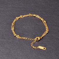 Titanium Steel Bracelet & Bangle fashion jewelry golden 15+5cm Sold By Strand