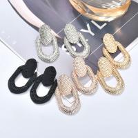 Zinc Alloy Drop Earrings plated for woman nickel lead & cadmium free 50mm Sold By Pair