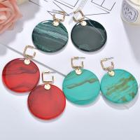 Tibetan Style Drop Earrings, Acrylic, portable & fashion jewelry, more colors for choice, Sold By Pair