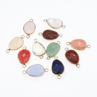 Gemstone Connector Teardrop plated DIY & faceted 14*19*7mm Approx 3mm Sold By Bag